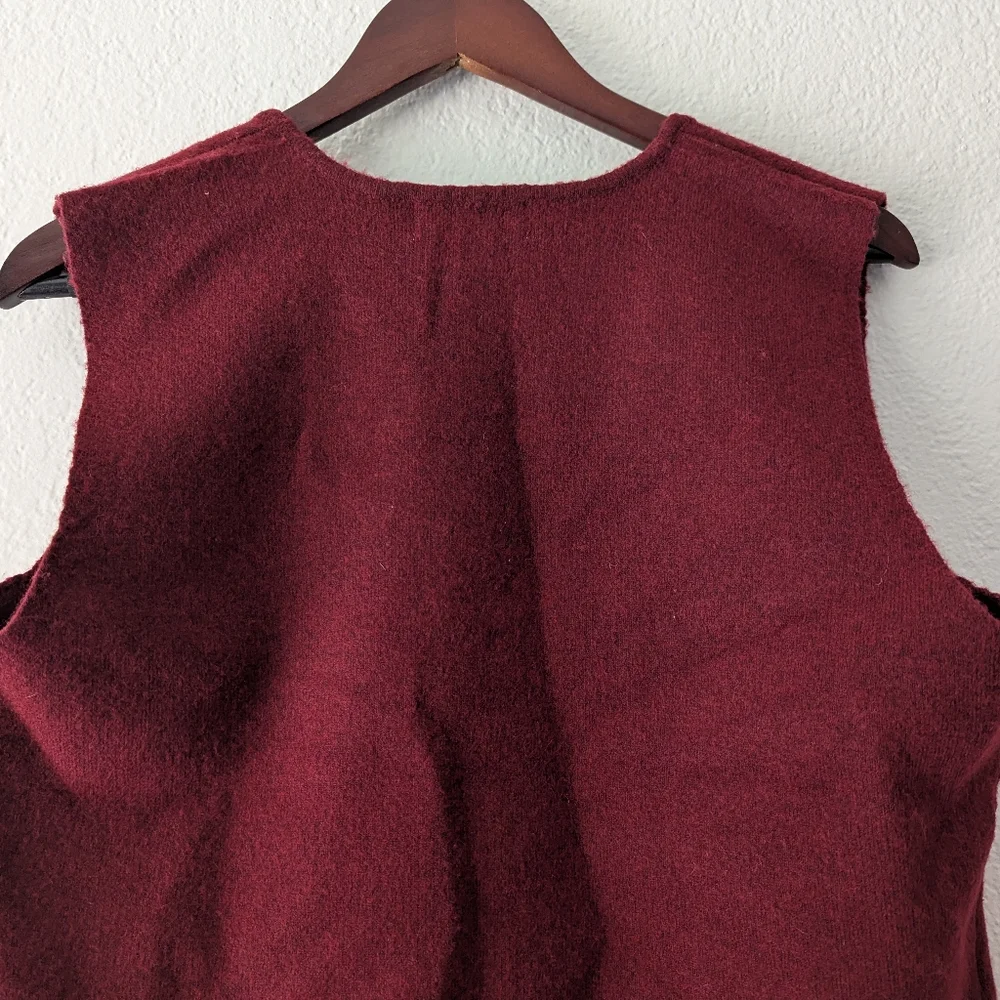 NWT Jason Wu Wool Blend Deep Red Sweater Vest Women's L - Picture 9 of 13